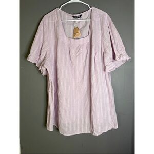 BloomChic Purple Square Neck Short Sleeve Top Size 26 NWT